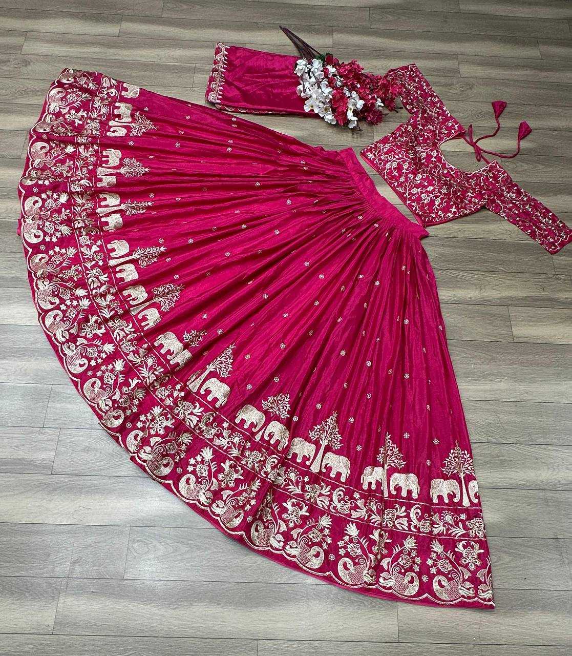 YNF CHINON KESH120 075 LEHENGAS WHOLESALE SILK TRADITIONAL EMBROIDERED LEHENGAS MANUFACTURER