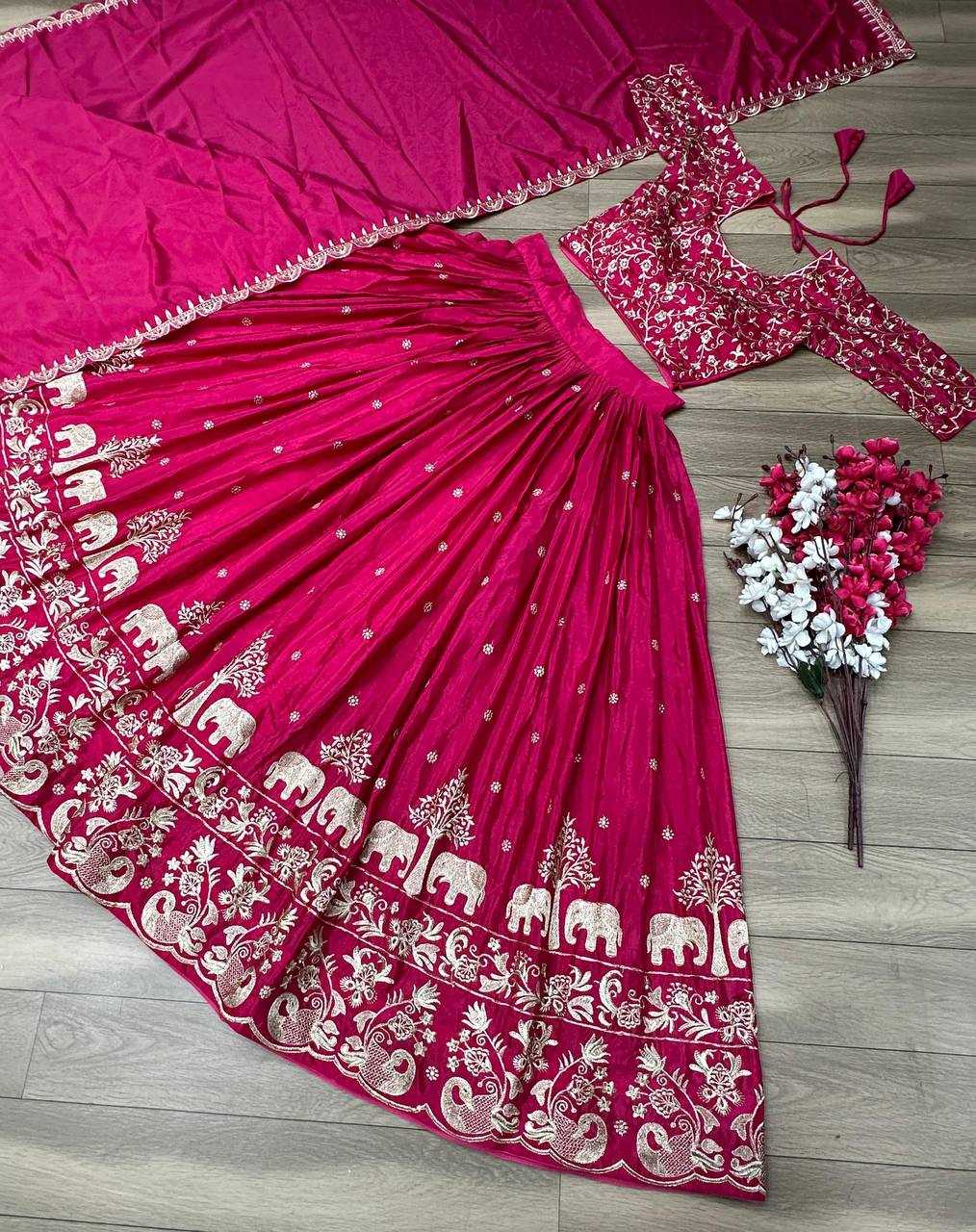 YNF CHINON KESH120 075 LEHENGAS WHOLESALE SILK TRADITIONAL EMBROIDERED LEHENGAS MANUFACTURER