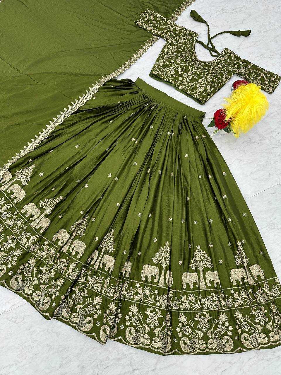 YNF CHINON KESH120 075 LEHENGAS WHOLESALE SILK TRADITIONAL EMBROIDERED LEHENGAS MANUFACTURER