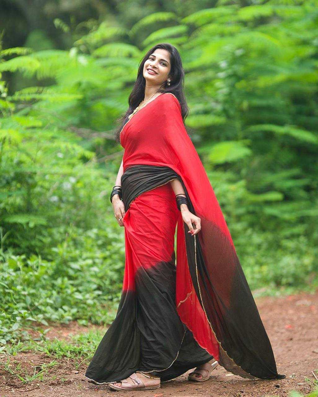 YNF CHINON RIN105 RED SAREES WHOLESALE HALF AND HALF CUTWORK LACE BORDER ZARI BORDER SAEEES MANUFACTURER