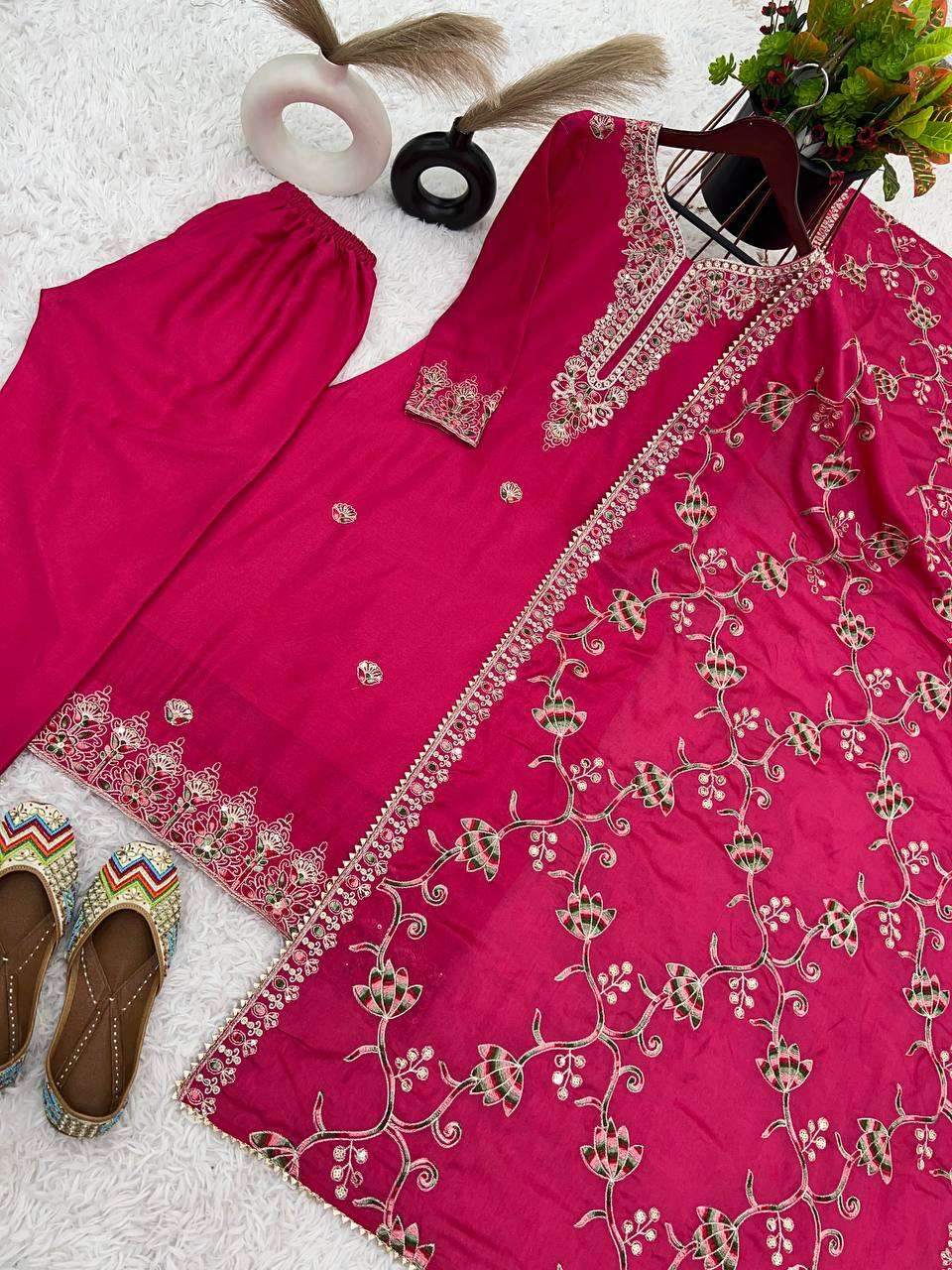 YNF CHINON SILK KESH124 824 SUITS & DRESSES WHOLESALE EMBROIDERY LADIES SILK WEDDING DIWALI COLLECTIONS SUITS MANUFACTURER