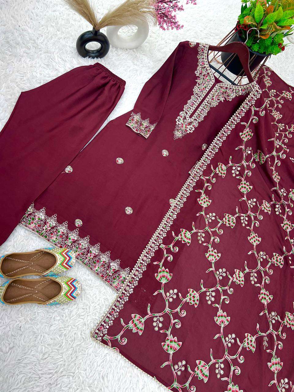 YNF CHINON SILK KESH124 824 SUITS & DRESSES WHOLESALE EMBROIDERY LADIES SILK WEDDING DIWALI COLLECTIONS SUITS MANUFACTURER