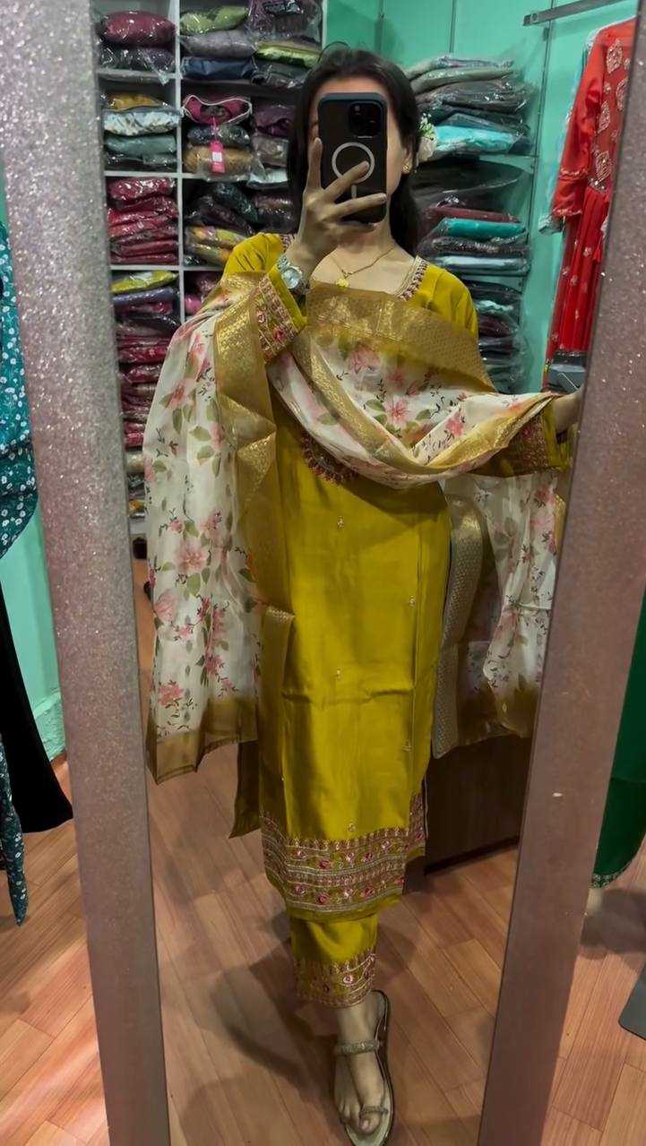 YNF CHINON SILK KESH141 164 SUITS & DRESSES WHOLESALE EMBROIDERY LADIES SILK PARTY WEAR WEDDING DIWALI COLLECTIONS SUITS MANUFACTURER