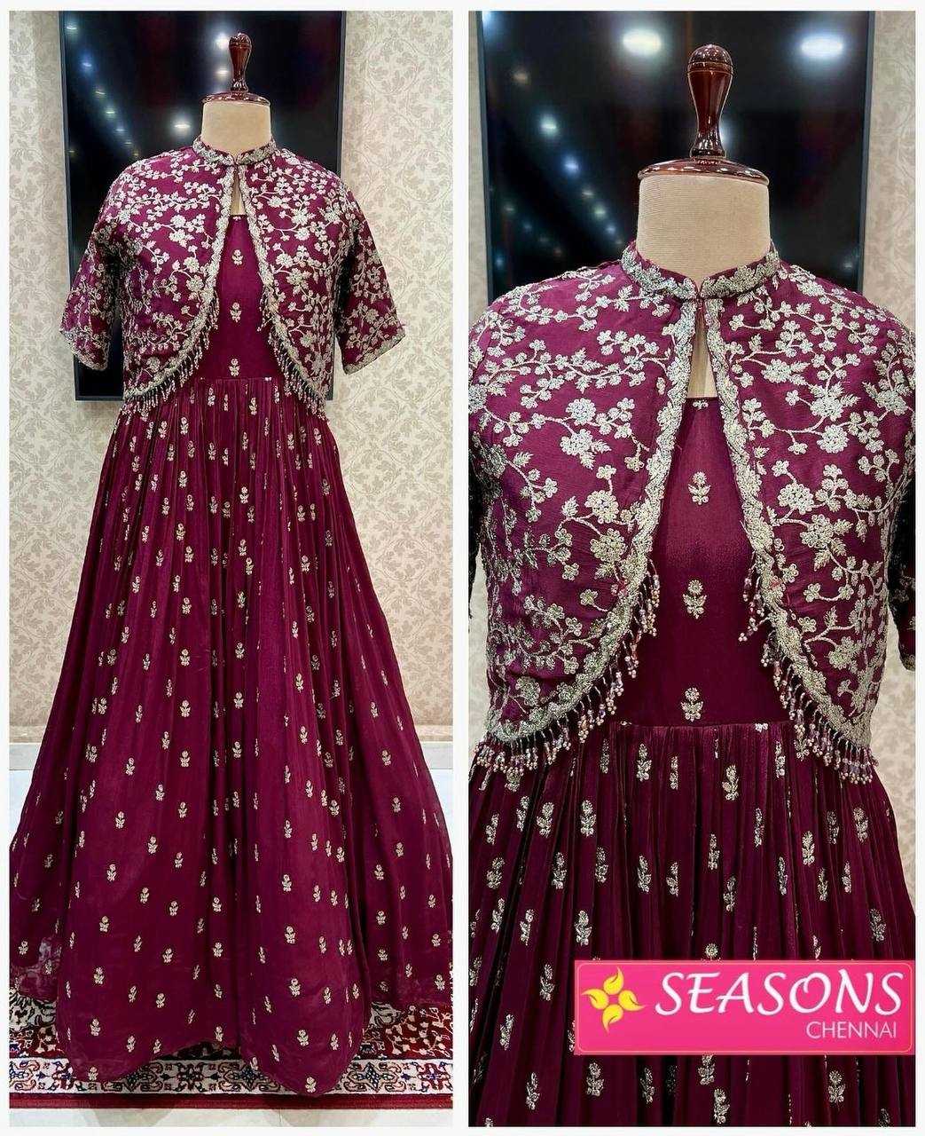 YNF CHINON SILK KESH156 1109 GOWNS WHOLESALE FANCY EMBROIDERY PARTY LONG WEDDING DIWALI COLLECTIONS GOWNS MANUFACTURER