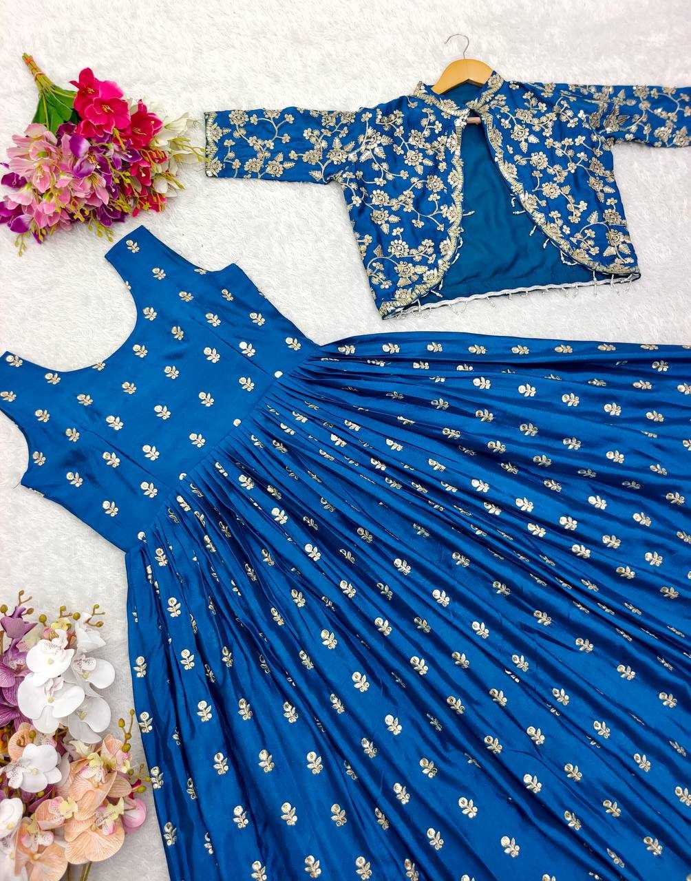 YNF CHINON SILK KESH156 1109 GOWNS WHOLESALE FANCY EMBROIDERY PARTY LONG WEDDING DIWALI COLLECTIONS GOWNS MANUFACTURER