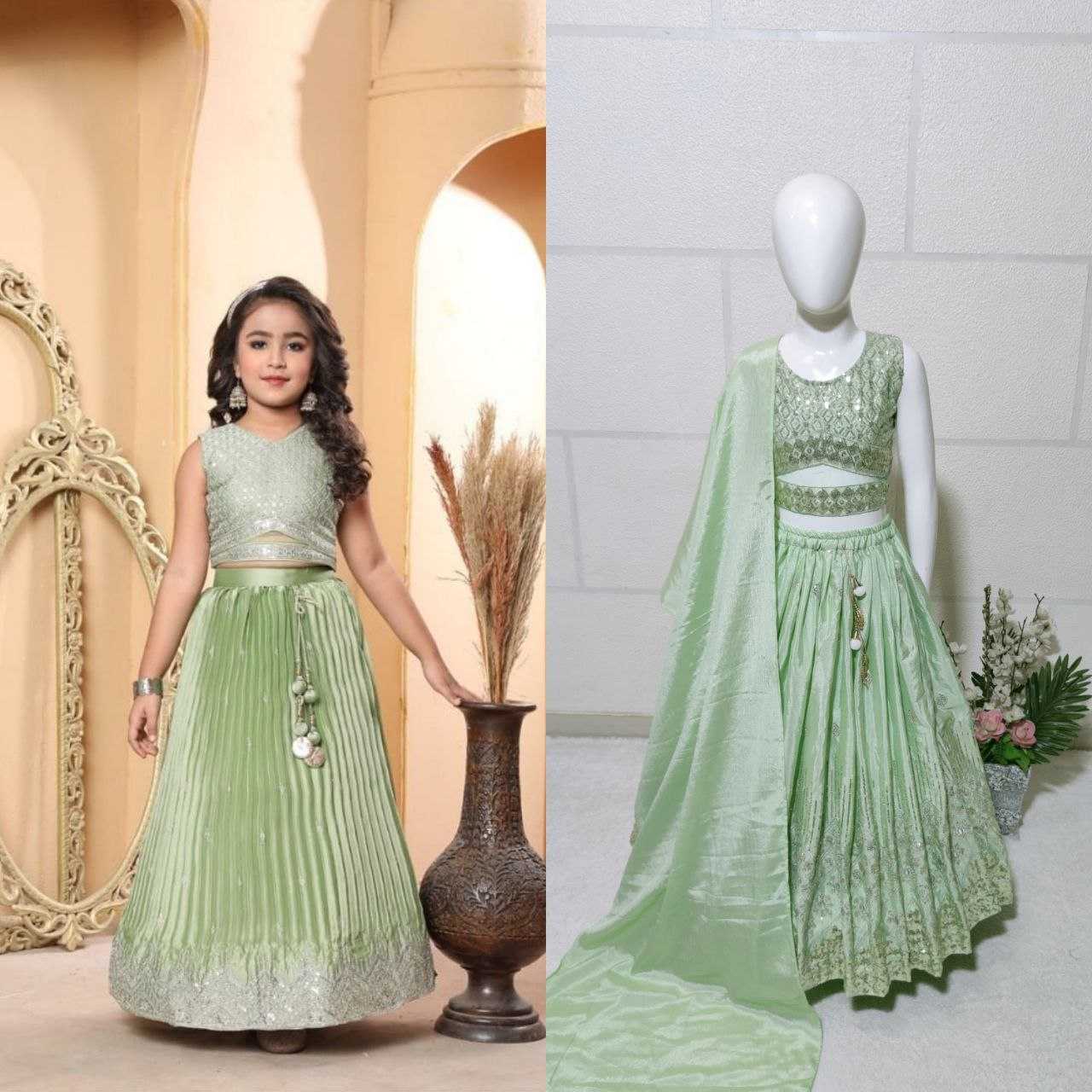 YNF CHINON SILK KESH168 MNT33 KIDS WEAR WHOLESALE KIDS LEHENGA KIDS TRADITIONAL OUTFITS KIDS LEHENGA CHOLI KIDS FESTIVE WEAR KIDS WEDDING OUTFITS MANUFACTURER