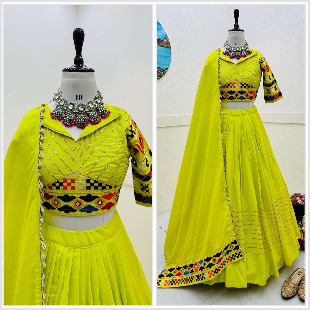 YNF COTTON KESH158 10100 LEHENGAS WHOLESALE TRADITIONAL EMBROIDERY NAVRATRI CHANIYA CHOLI LEHENGAS MANUFACTURER