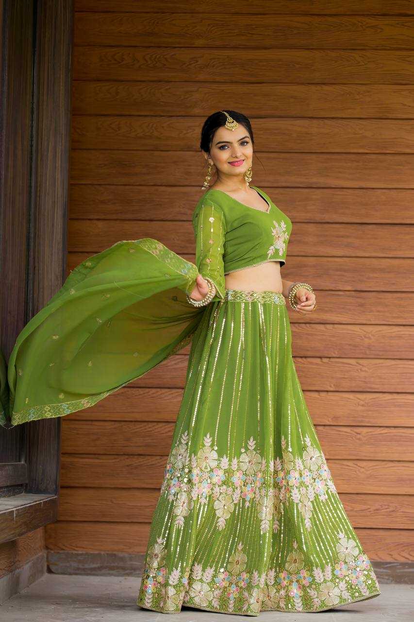 YNF FAUX GEORGETTE KESH156 1108 LEHENGAS WHOLESALE FANCY TRADITIONAL EMBROIDERED LEHENGAS MANUFACTURER