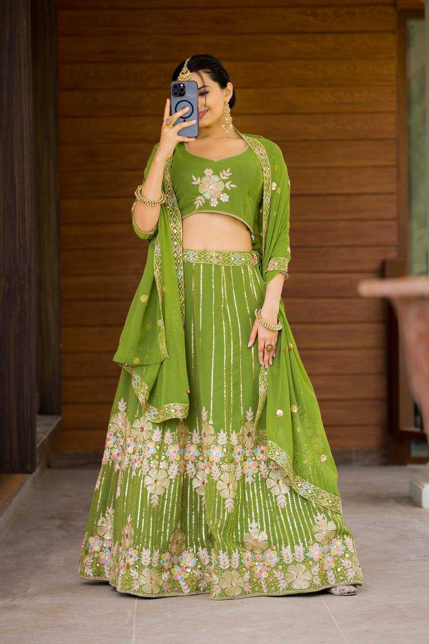 YNF FAUX GEORGETTE KESH156 1108 LEHENGAS WHOLESALE FANCY TRADITIONAL EMBROIDERED LEHENGAS MANUFACTURER