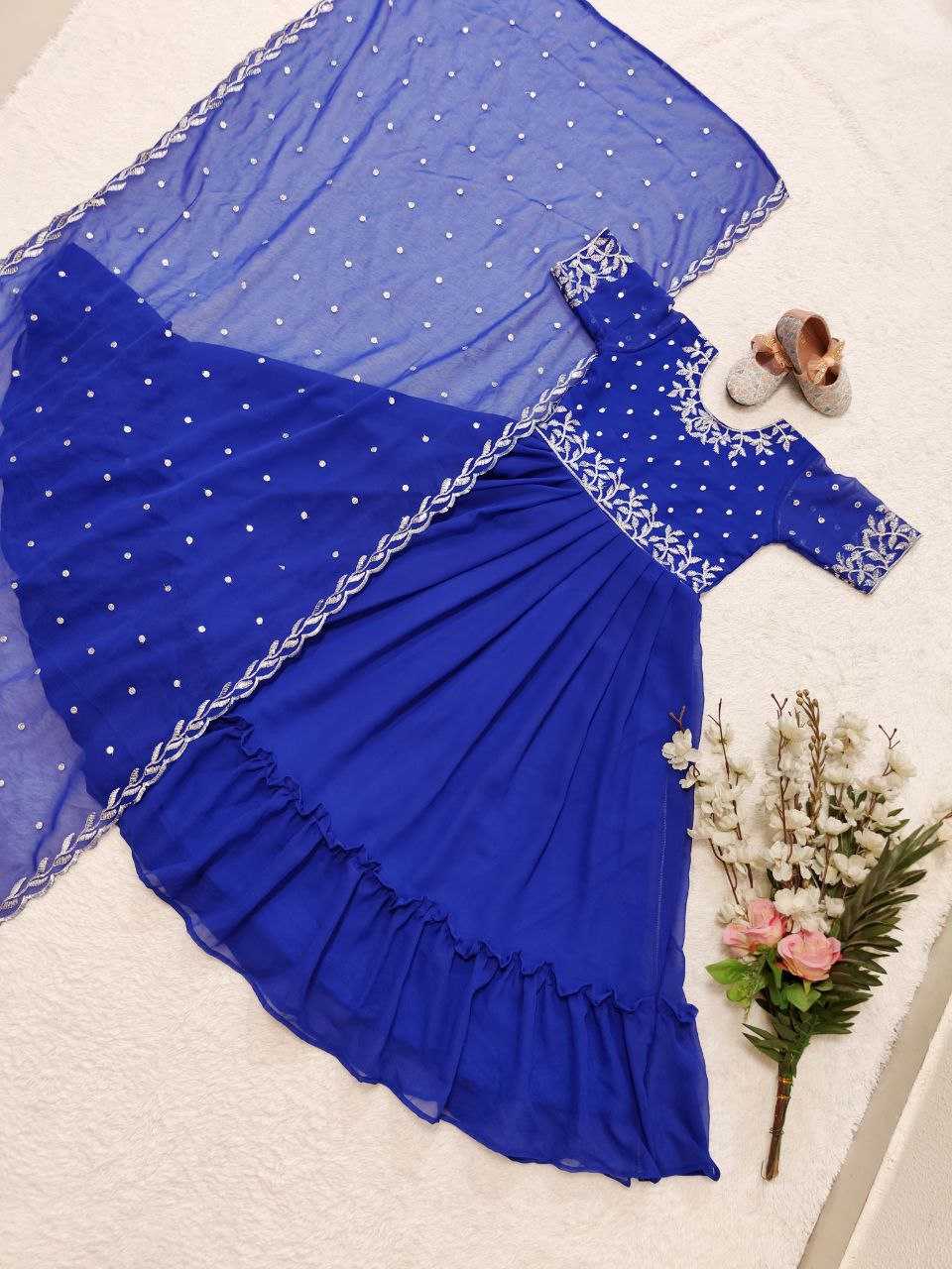 YNF GEORGETTE KESH168 MNT19 KIDS WEAR WHOLESALE KIDS GOWNS KIDS ETHNIC GOWNS KIDS TRADITIONAL WEAR KIDS FESTIVE WEAR MANUFACTURER