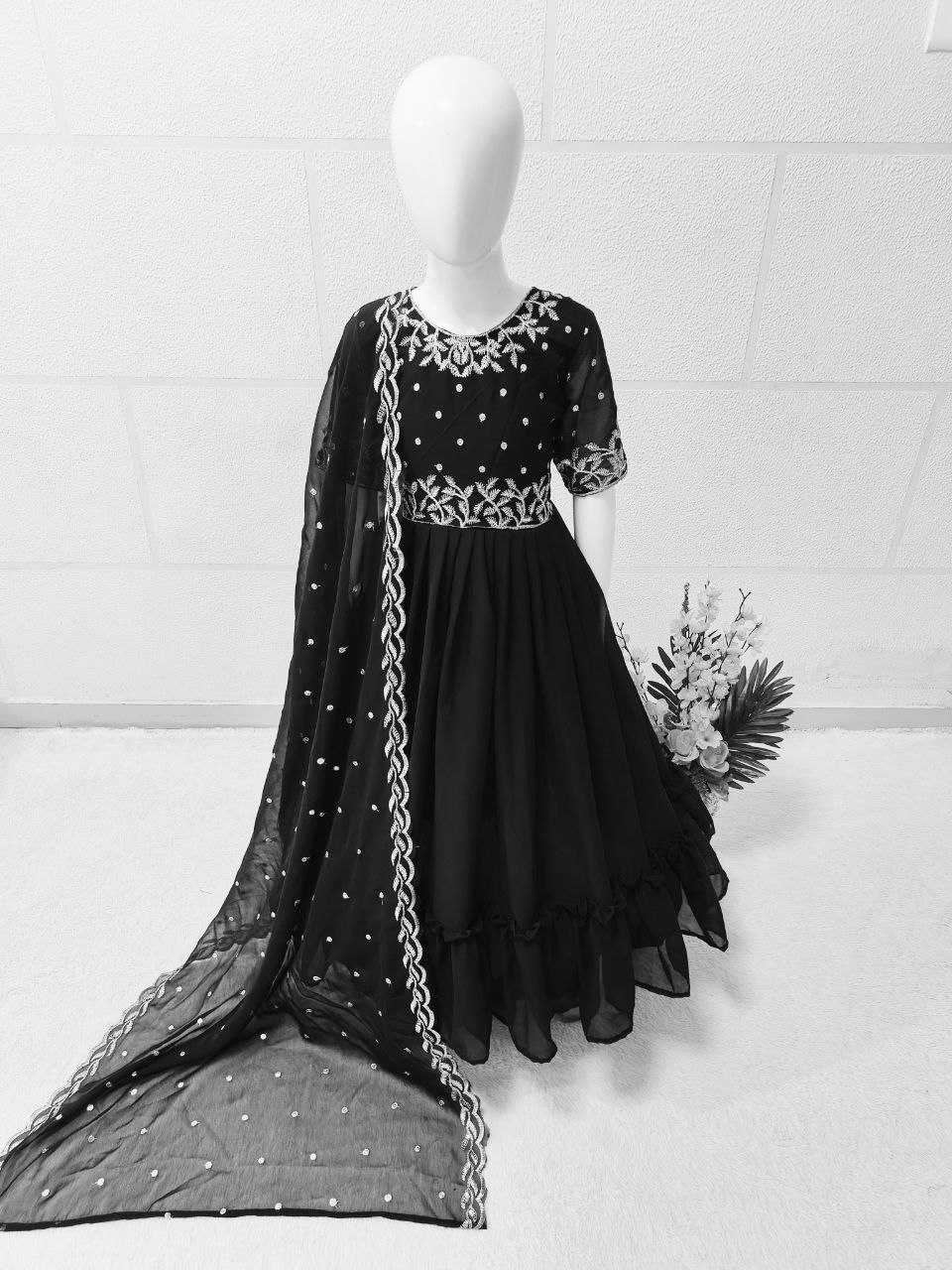 YNF GEORGETTE KESH168 MNT19 KIDS WEAR WHOLESALE KIDS GOWNS KIDS ETHNIC GOWNS KIDS TRADITIONAL WEAR KIDS FESTIVE WEAR MANUFACTURER