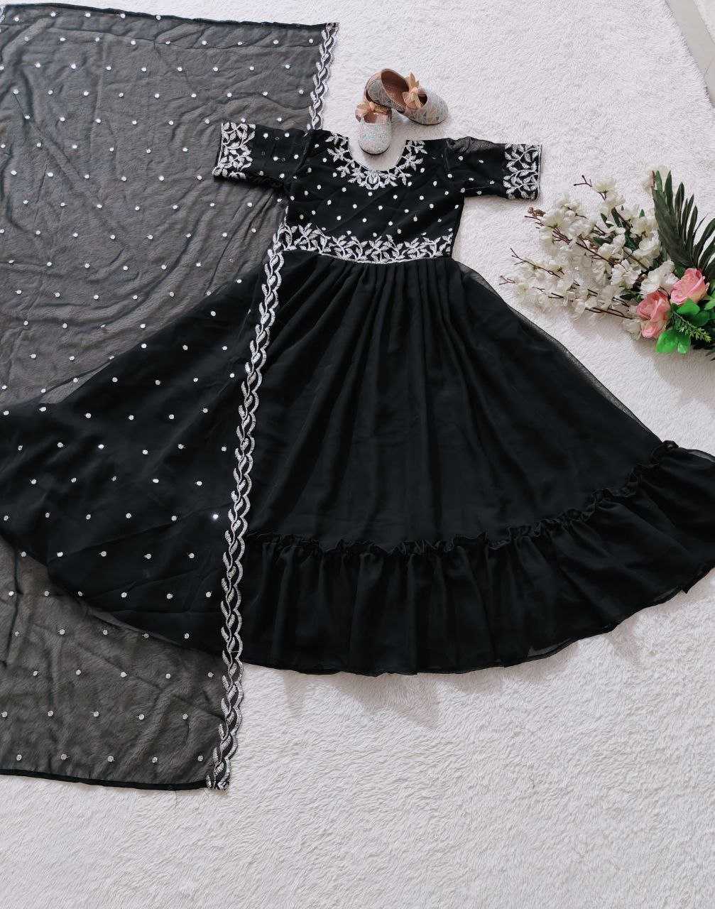 YNF GEORGETTE KESH168 MNT19 KIDS WEAR WHOLESALE KIDS GOWNS KIDS ETHNIC GOWNS KIDS TRADITIONAL WEAR KIDS FESTIVE WEAR MANUFACTURER