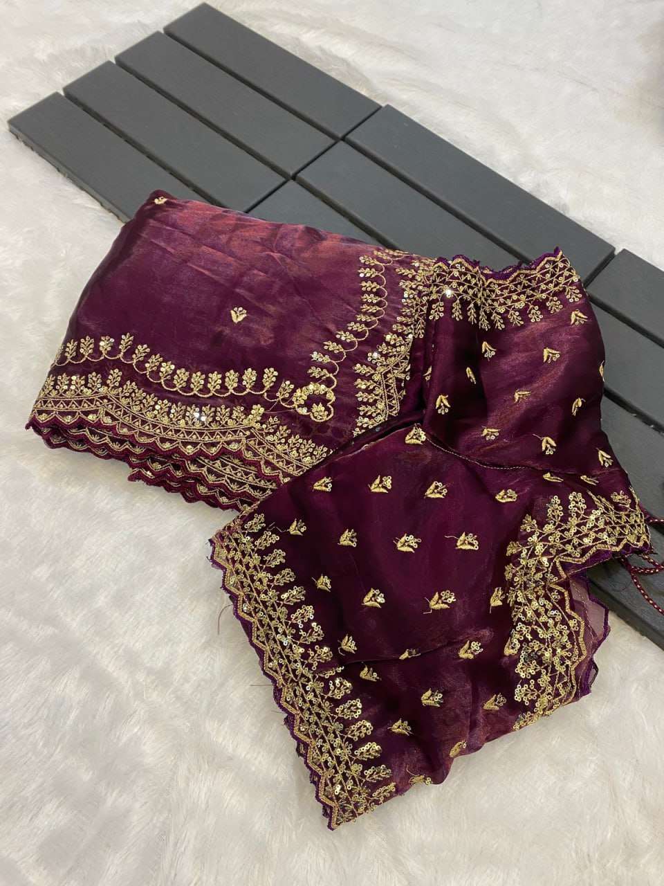 YNF JIMMY CHOO RIN164 37 SAREES WHOLESALE JIMMY CHOO SEQUENCE EMBROIDERED ZARI BORDER CUTWORK SAREES MANUFACTURER
