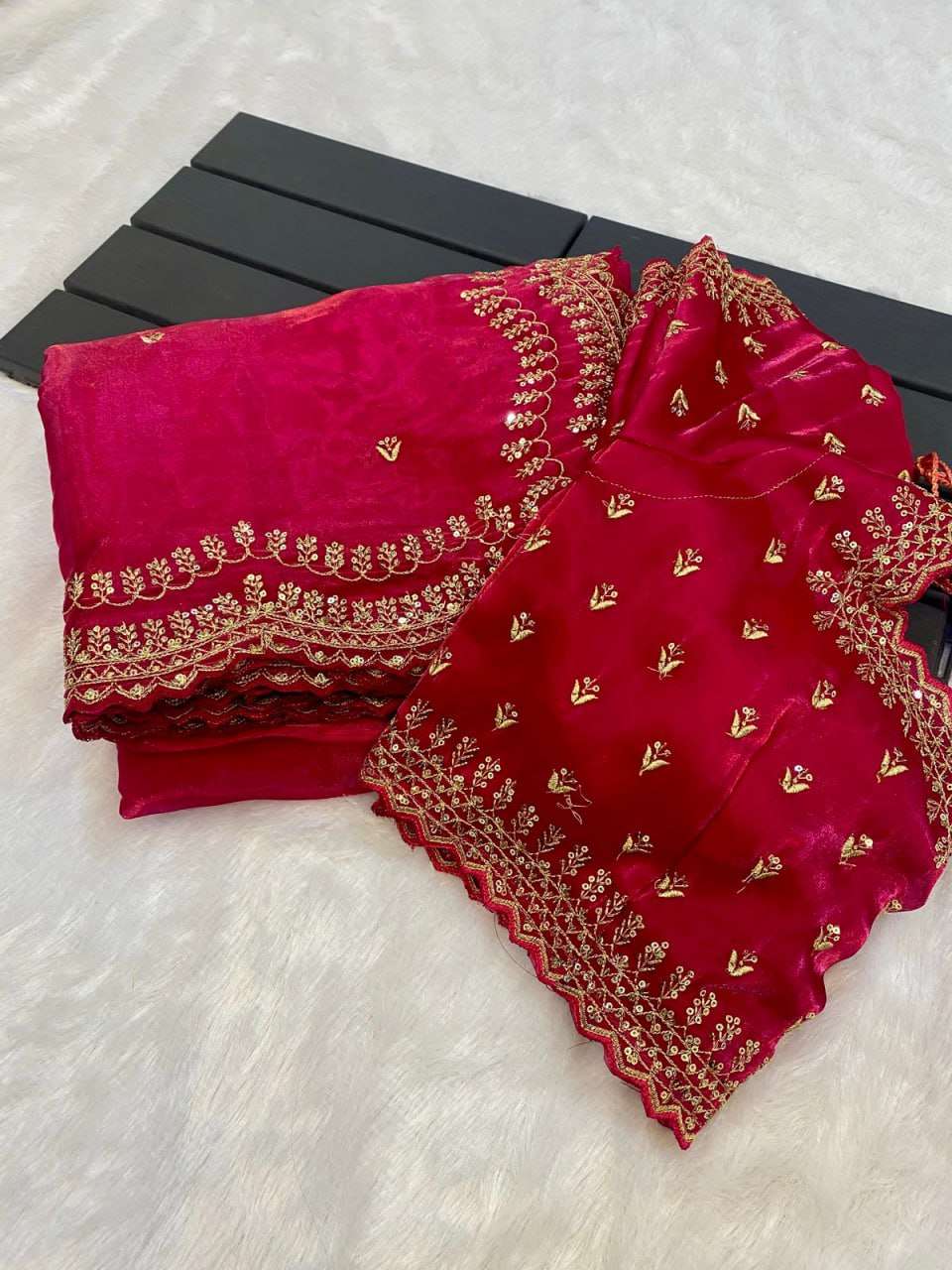 YNF JIMMY CHOO RIN164 37 SAREES WHOLESALE JIMMY CHOO SEQUENCE EMBROIDERED ZARI BORDER CUTWORK SAREES MANUFACTURER