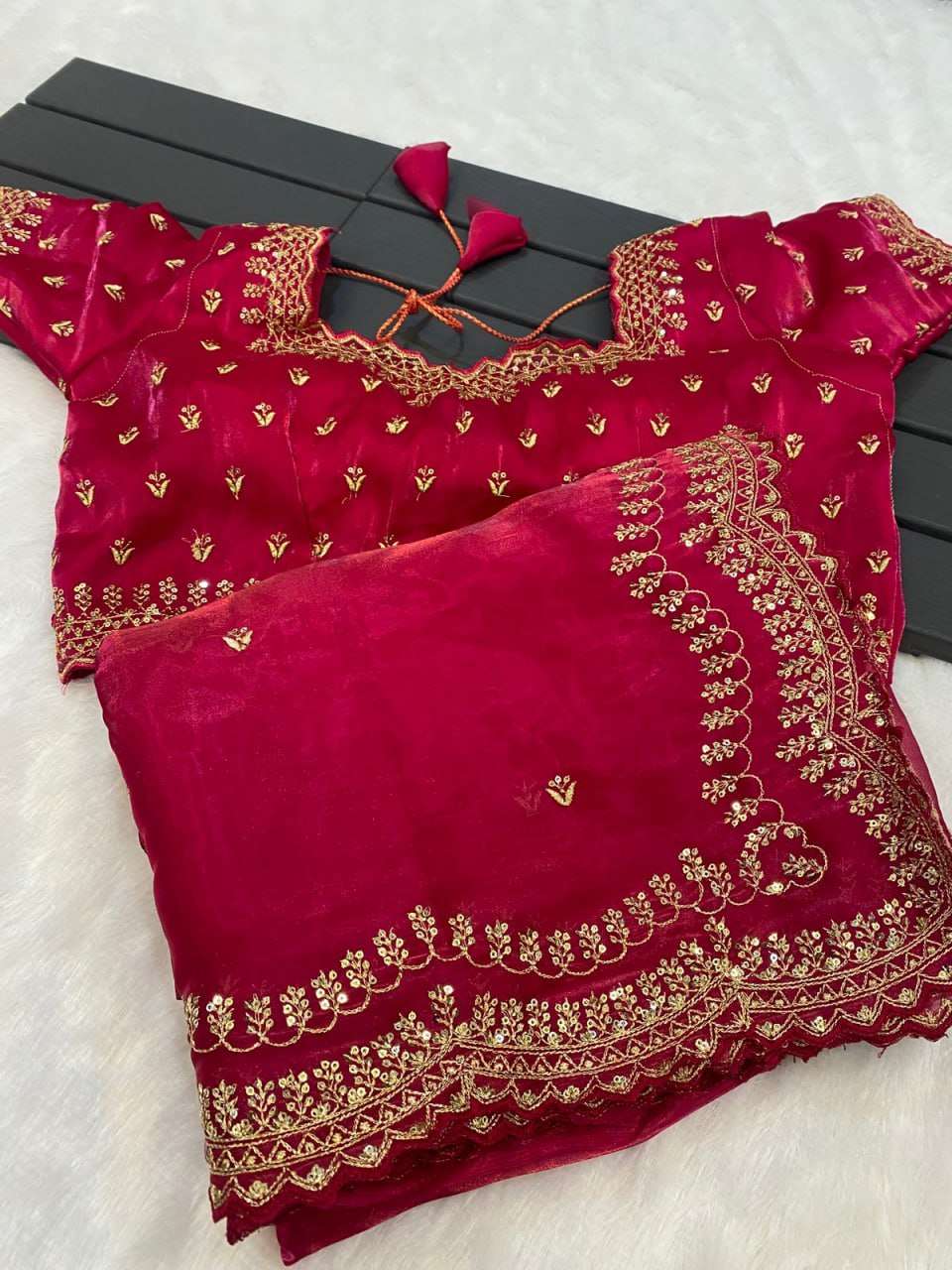 YNF JIMMY CHOO RIN164 37 SAREES WHOLESALE JIMMY CHOO SEQUENCE EMBROIDERED ZARI BORDER CUTWORK SAREES MANUFACTURER