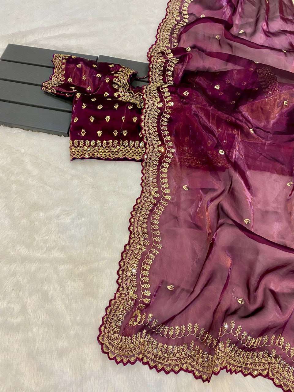 YNF JIMMY CHOO RIN164 37 SAREES WHOLESALE JIMMY CHOO SEQUENCE EMBROIDERED ZARI BORDER CUTWORK SAREES MANUFACTURER