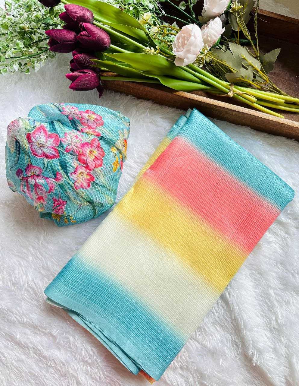 YNF KOTA CHEX KESH201 color pops SAREES WHOLESALE LADIES KOTA DORIA STRIPED SAREES MANUFACTURER