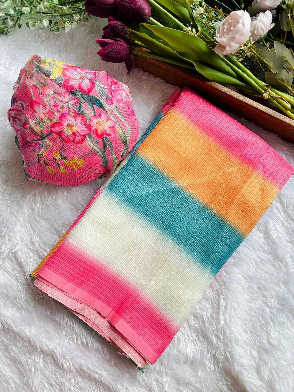 YNF KOTA CHEX KESH201 color pops SAREES WHOLESALE LADIES KOTA DORIA STRIPED SAREES MANUFACTURER