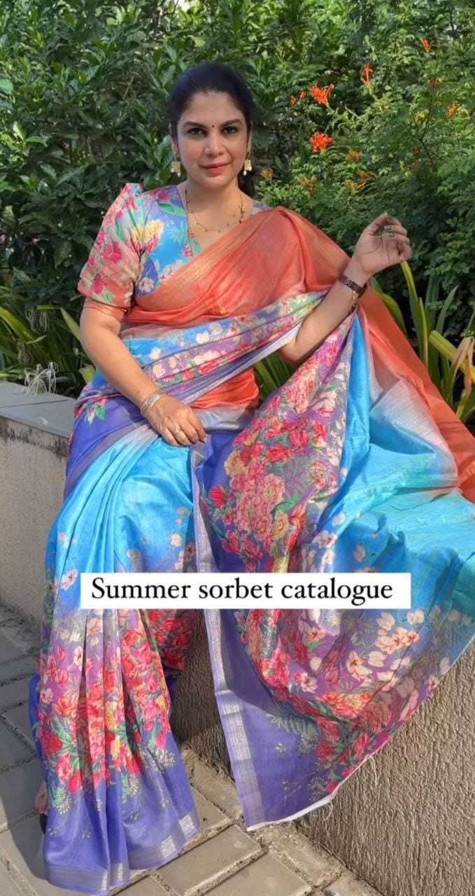 YNF LINEN KESH223 431 SAREES WHOLESALE PRINTED LADIES HALF AND HALF ZARI BORDER LINEN SAREES MANUFACTURER