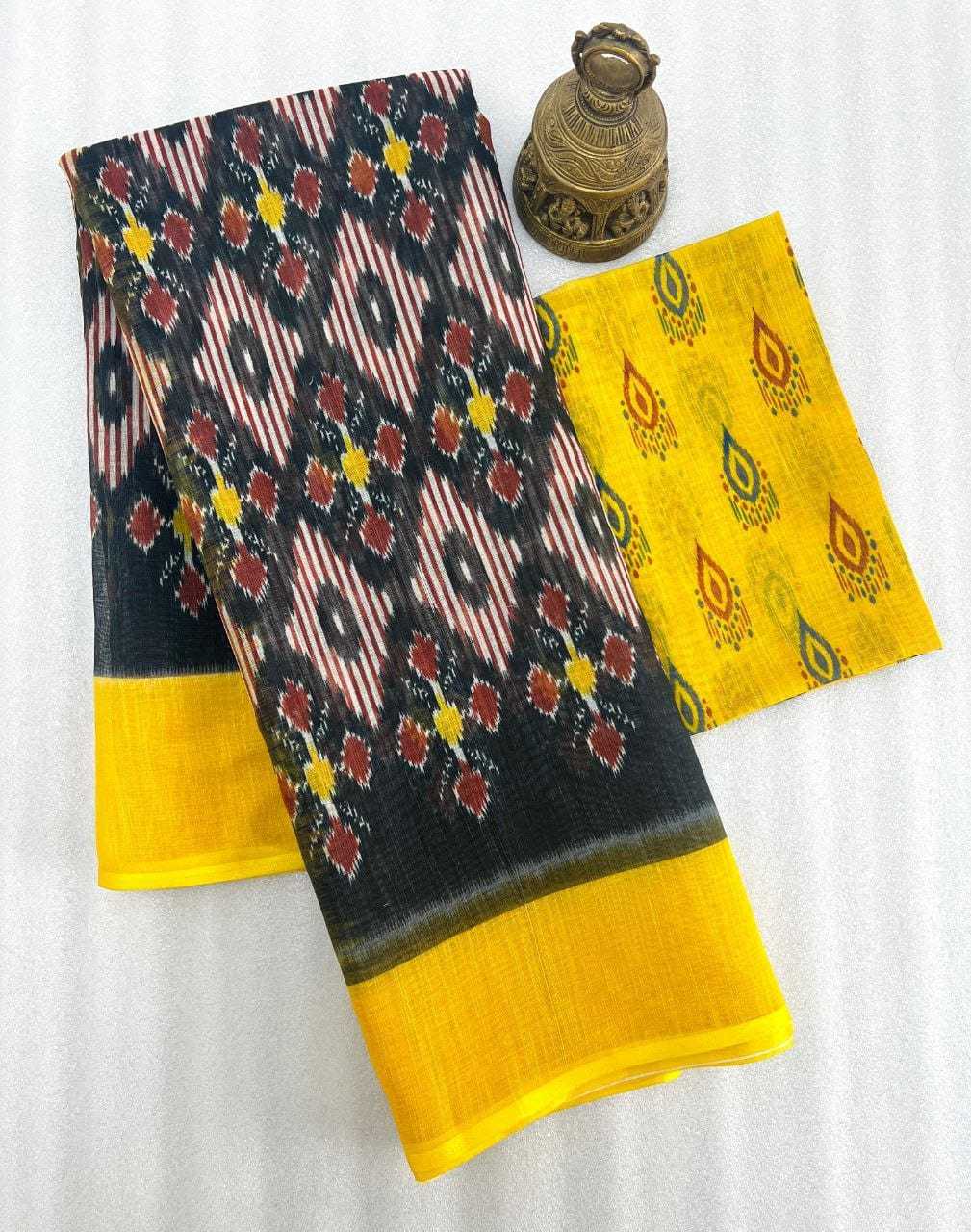 YNF LINEN KESH223 446 SAREES WHOLESALE PRINTED LADIES LINEN LIGHTWEIGHT SAREES MANUFACTURER