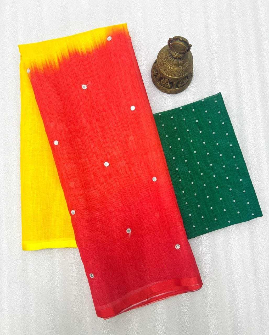 YNF LINEN KESH223 461 SAREES WHOLESALE LADIES HALF AND HALF LINEN LIGHTWEIGHT SAREES MANUFACTURER