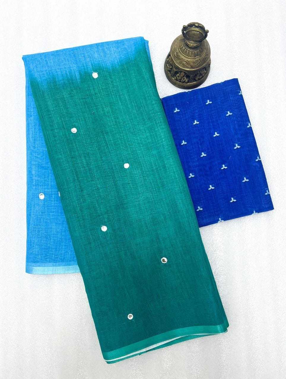 YNF LINEN KESH223 461 SAREES WHOLESALE LADIES HALF AND HALF LINEN LIGHTWEIGHT SAREES MANUFACTURER