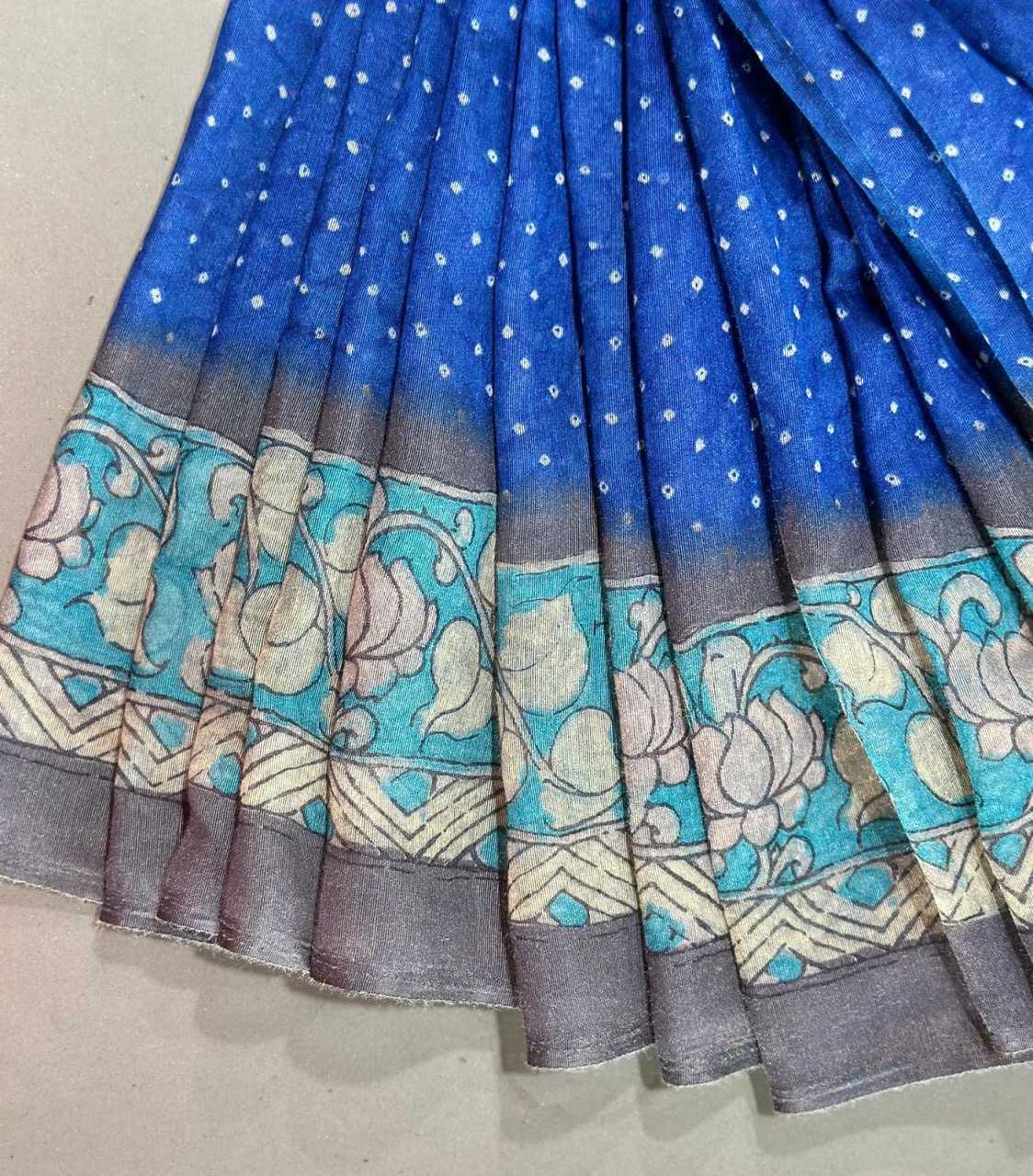 YNF LINEN RIN163 RAE39 SAREES WHOLESALE PRINTED KALAMKARI BANDHANI BANDHEJ SAREES MANUFACTURER