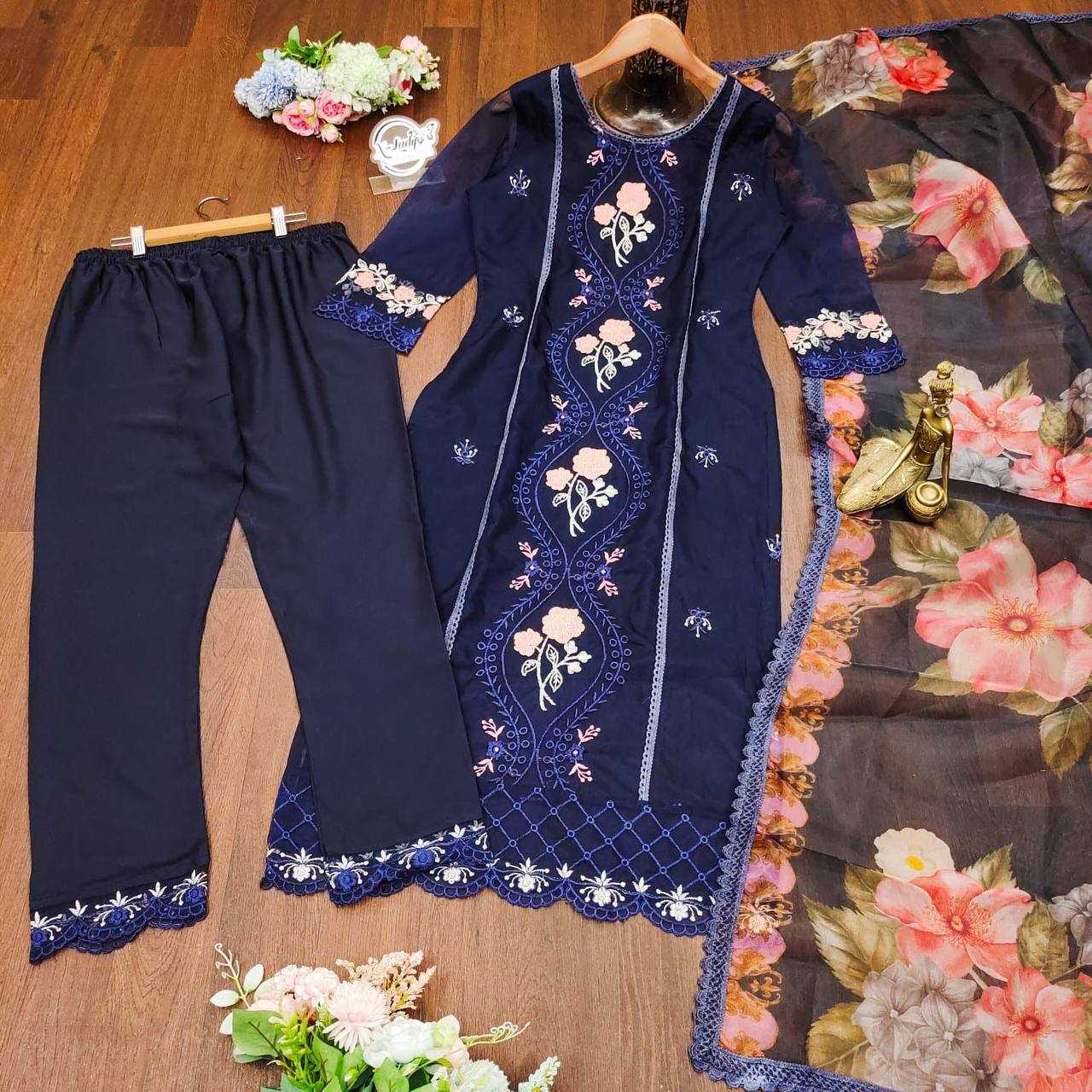 YNF ORGANZA KESH211 LDY37 SUITS & DRESSES ISLAMIC CLOTHING WHOLESALE LADIES PAKISTANI EMBROIDERY LONG KURTIS SUITS MANUFACTURER