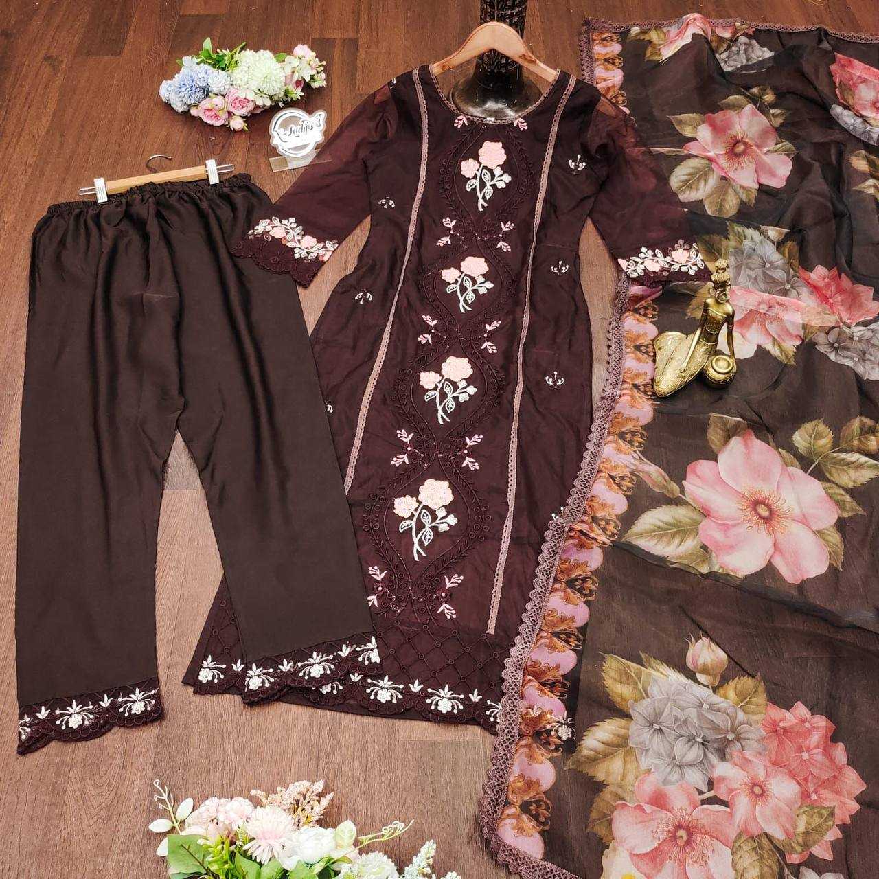 YNF ORGANZA KESH211 LDY37 SUITS & DRESSES ISLAMIC CLOTHING WHOLESALE LADIES PAKISTANI EMBROIDERY LONG KURTIS SUITS MANUFACTURER