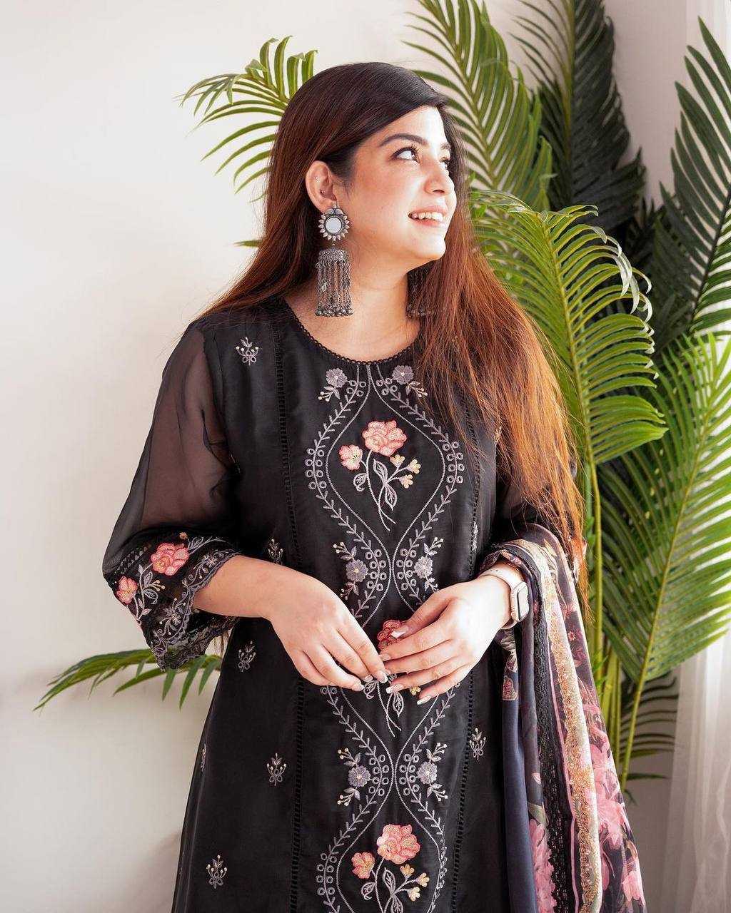 YNF ORGANZA KESH211 LDY37 SUITS & DRESSES ISLAMIC CLOTHING WHOLESALE LADIES PAKISTANI EMBROIDERY LONG KURTIS SUITS MANUFACTURER