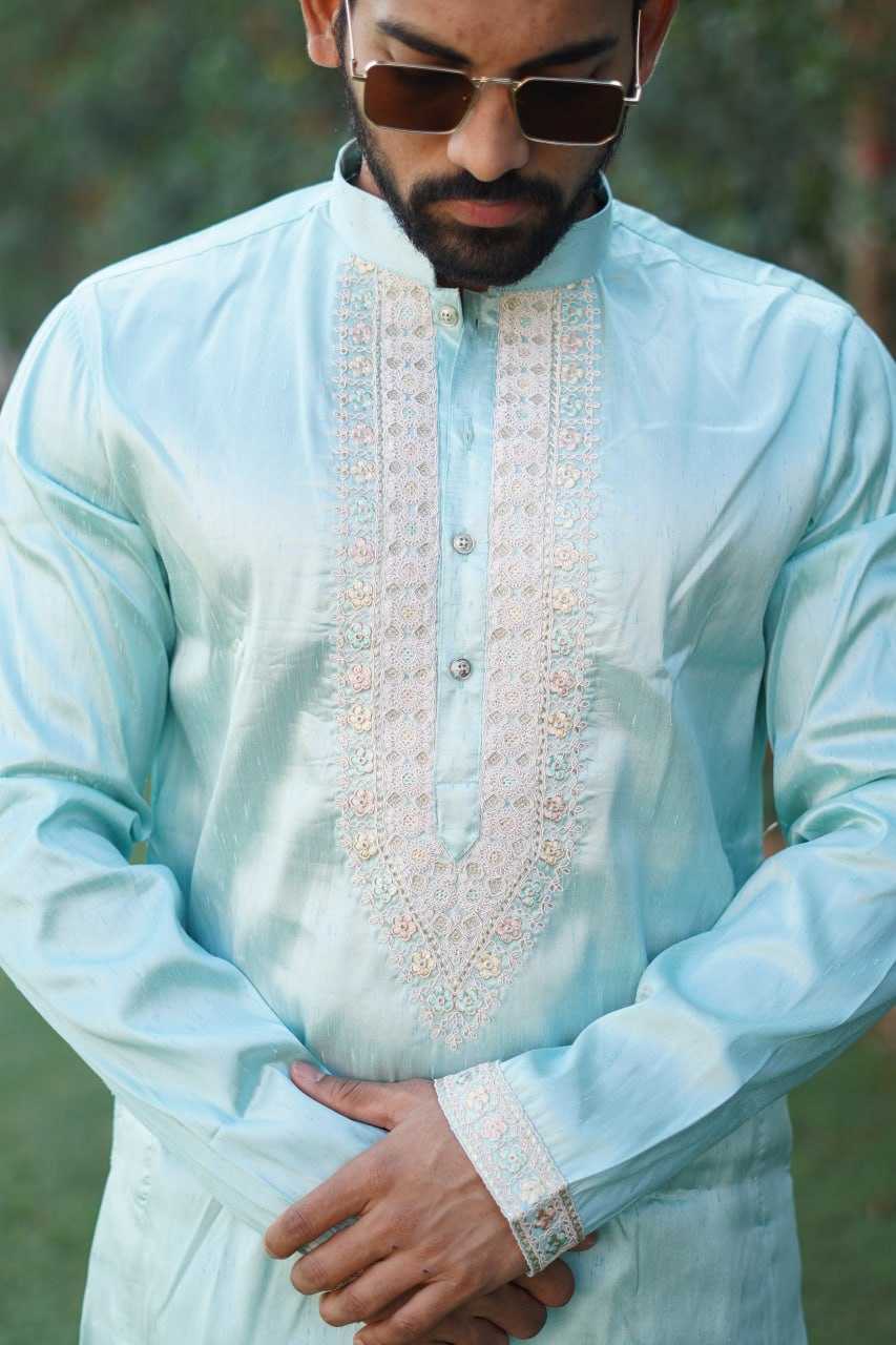 YNF SILK RBV PRESENT MENS WEAR WHOLESALE MENS KURTA PYJAMA SILK KURTA MANUFACTURER 