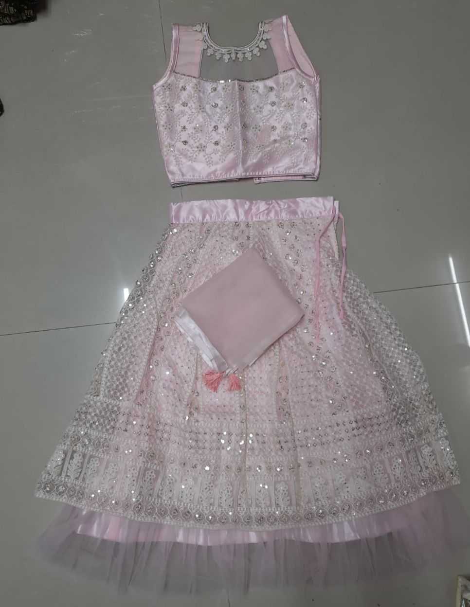 YNF SOFT NET RIN131 1612 KIDS WEAR WHOLESALE KIDS LEHENGAS MANUFACTURER