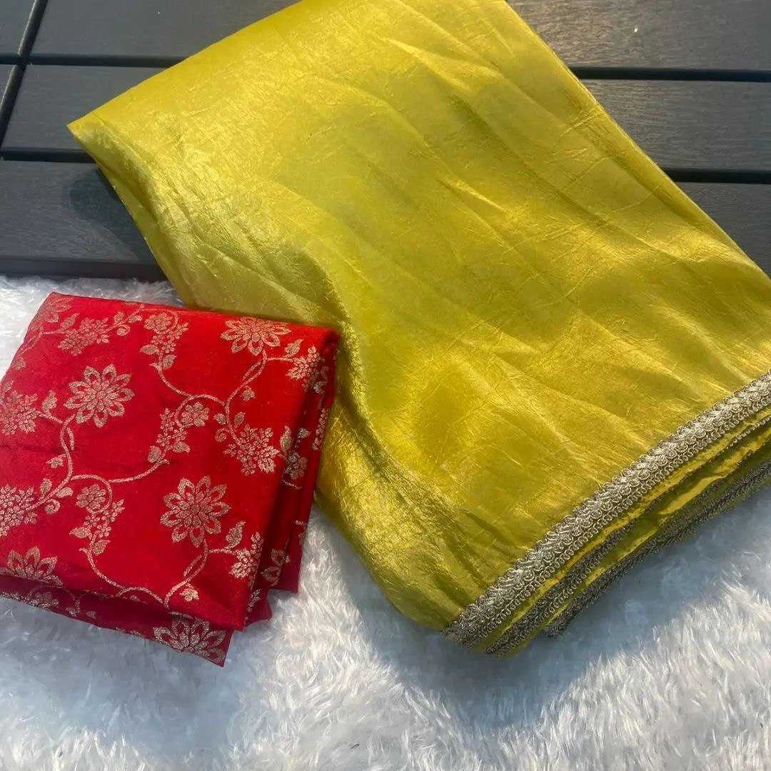 YNF TISSUE SILK KESH162 VRT16 SAREES WHOLESALE TISSUE SILK PLAIN LACE BORDER SILK LIGHTWEIGHT SAREES MANUFACTURER