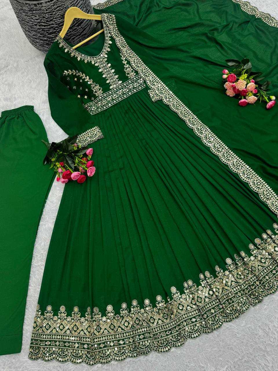 YNF VICHITRA SILK KESH157 1646 GOWNS WHOLESALE EMBROIDERY WEDDING LONG GEORGETTE DIWALI COLLECTIONS GOWNS MANUFACTURER