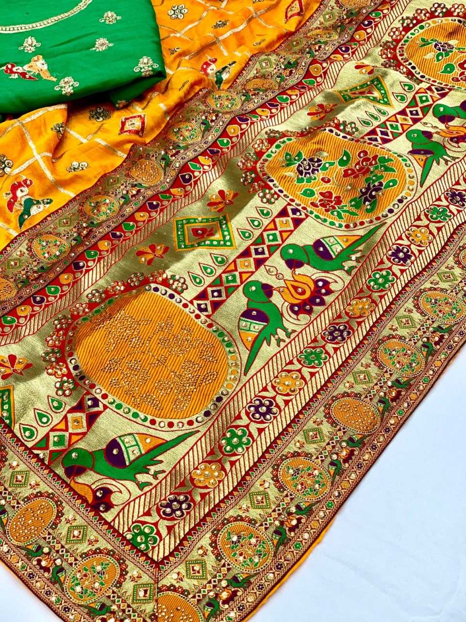 YNF VICHITRA SILK RIN144 PATOLA-2 SILK SAREES WHOLESALE HEAVY SILK SOFT SILK TRADITIONAL SILK PATOLA EMBROIDERED SILK SAREES MANUFACTURER