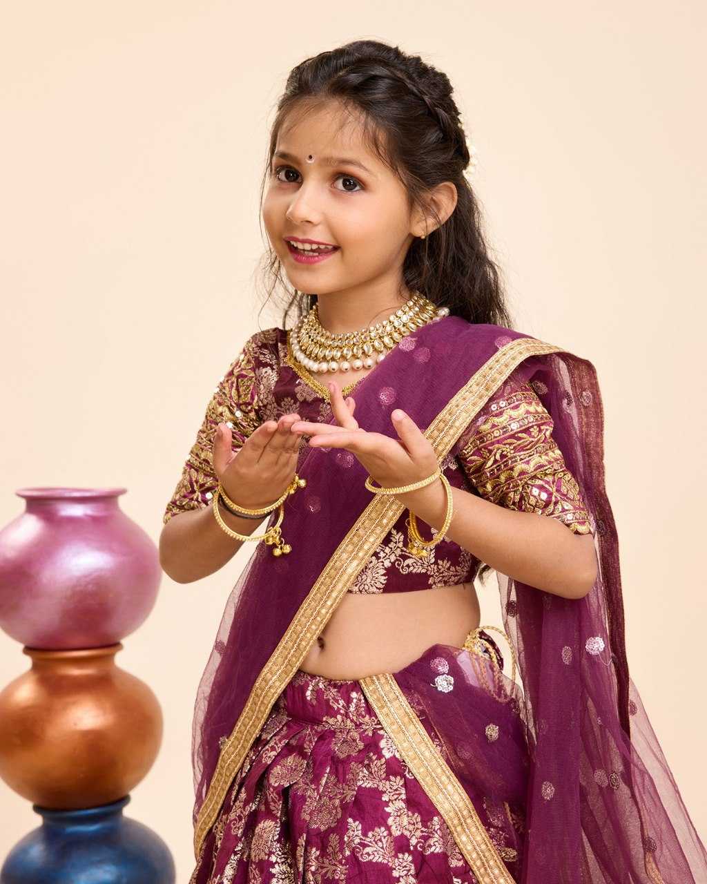 YNF VISCOSE KESH109 RRKT27 KIDS WEAR WHOLESALE KIDS LEHENGAS MANUFACTURER