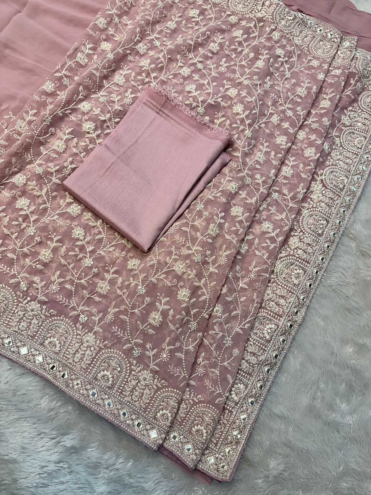 YNFGEORGETTE RIN164 RRS86 SAREES WHOLESALE PARTY WEAR GEORGETTE SEQUENCE GOTA PAATI WORK SAREES MANUFACTURER