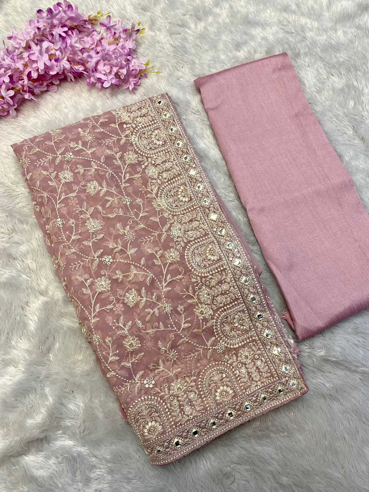 YNFGEORGETTE RIN164 RRS86 SAREES WHOLESALE PARTY WEAR GEORGETTE SEQUENCE GOTA PAATI WORK SAREES MANUFACTURER