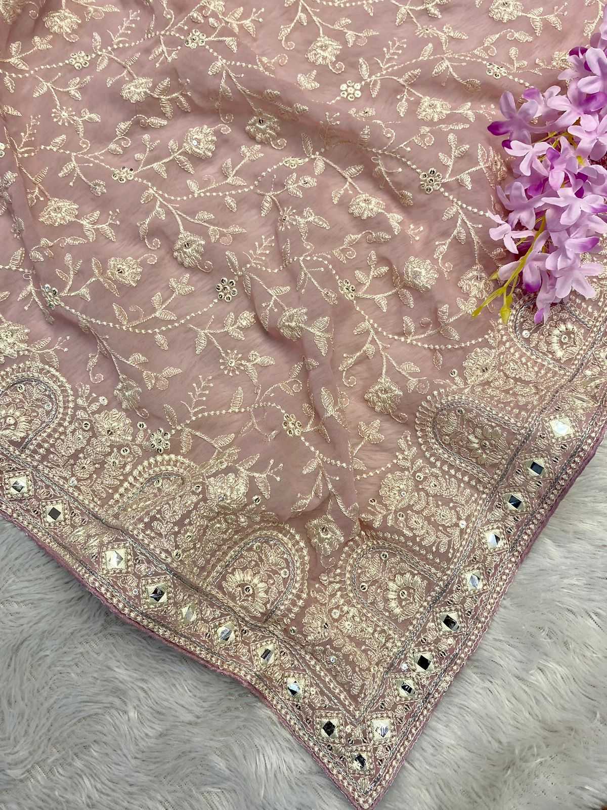 YNFGEORGETTE RIN164 RRS86 SAREES WHOLESALE PARTY WEAR GEORGETTE SEQUENCE GOTA PAATI WORK SAREES MANUFACTURER