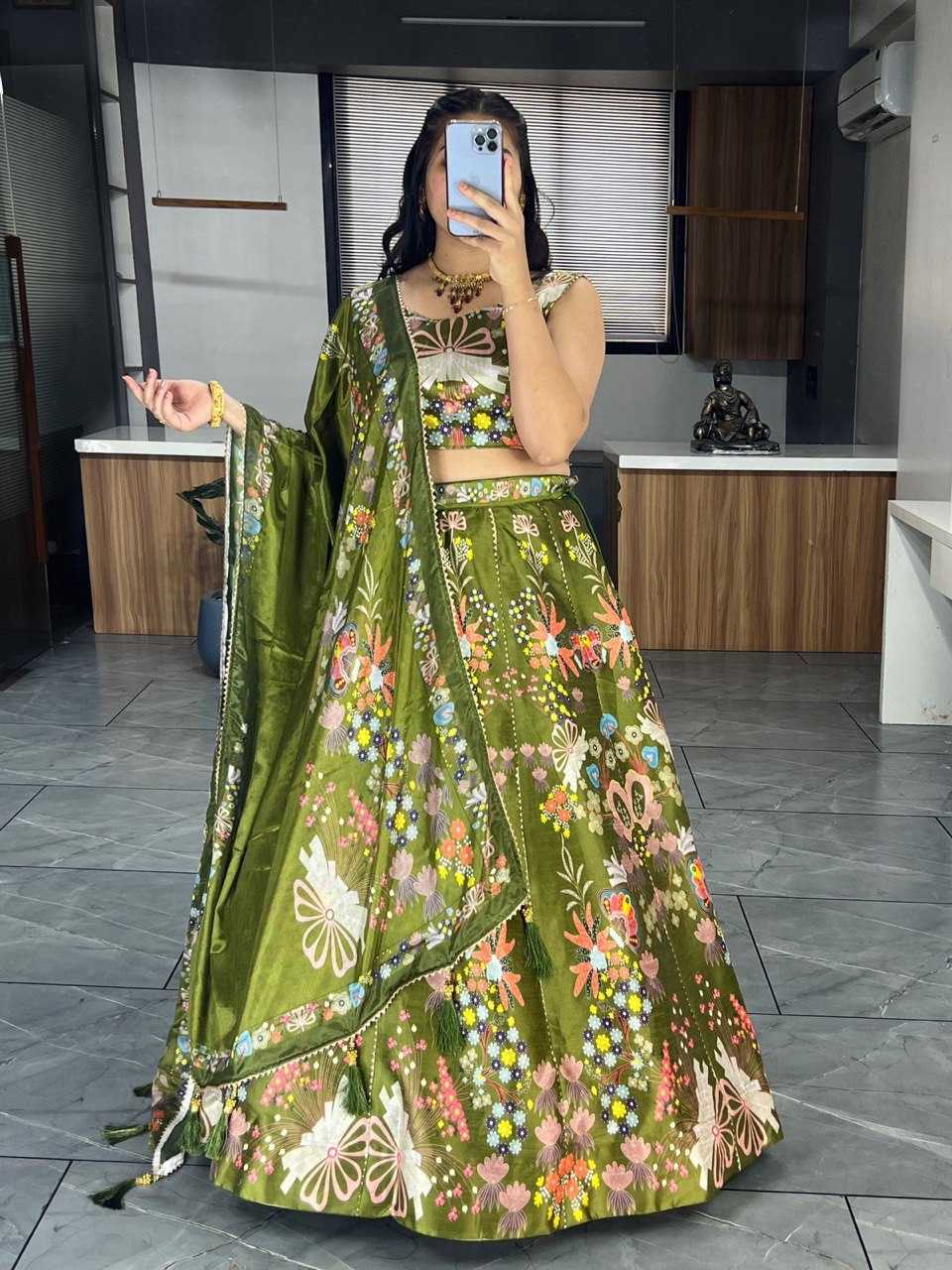 YNF ART SILK RIN119 6134 LEHENGAS WHOLESALE DESIGENR SILK PRINTED GOTA PATTI LEHENGAS MANUFACTURER