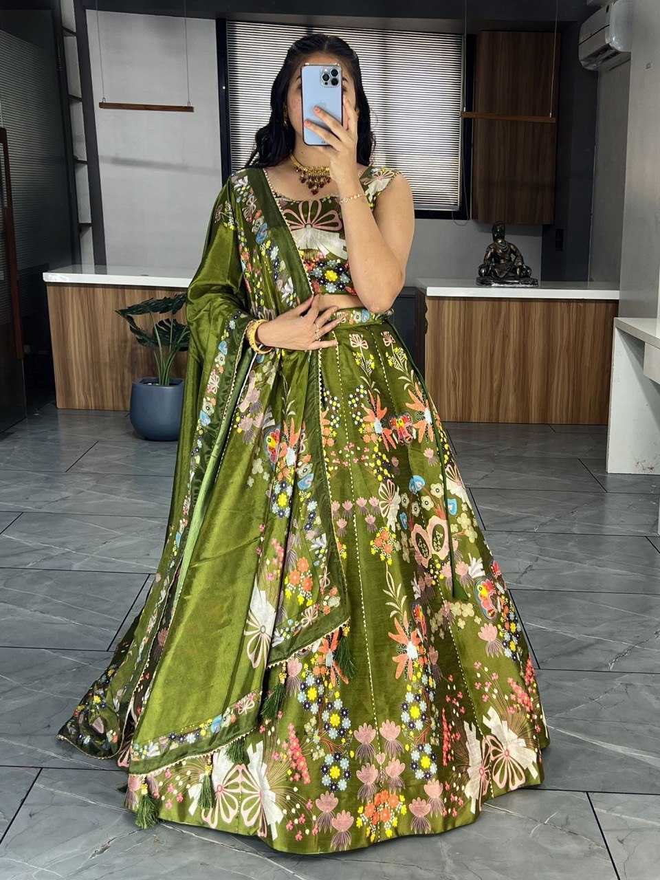 YNF ART SILK RIN119 6134 LEHENGAS WHOLESALE DESIGENR SILK PRINTED GOTA PATTI LEHENGAS MANUFACTURER