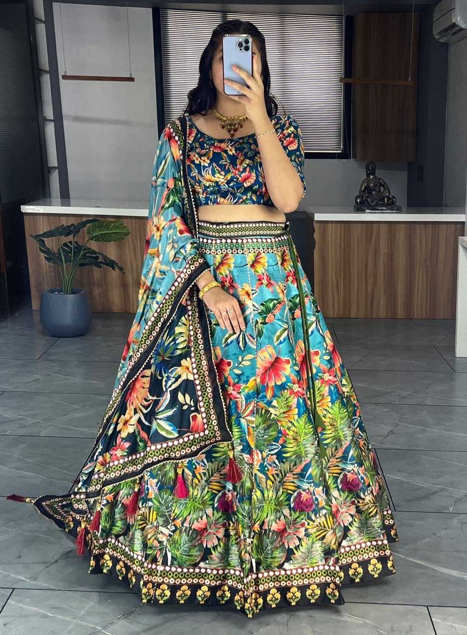 YNF ART SILK RIN119 6134 LEHENGAS WHOLESALE DESIGENR SILK PRINTED GOTA PATTI LEHENGAS MANUFACTURER