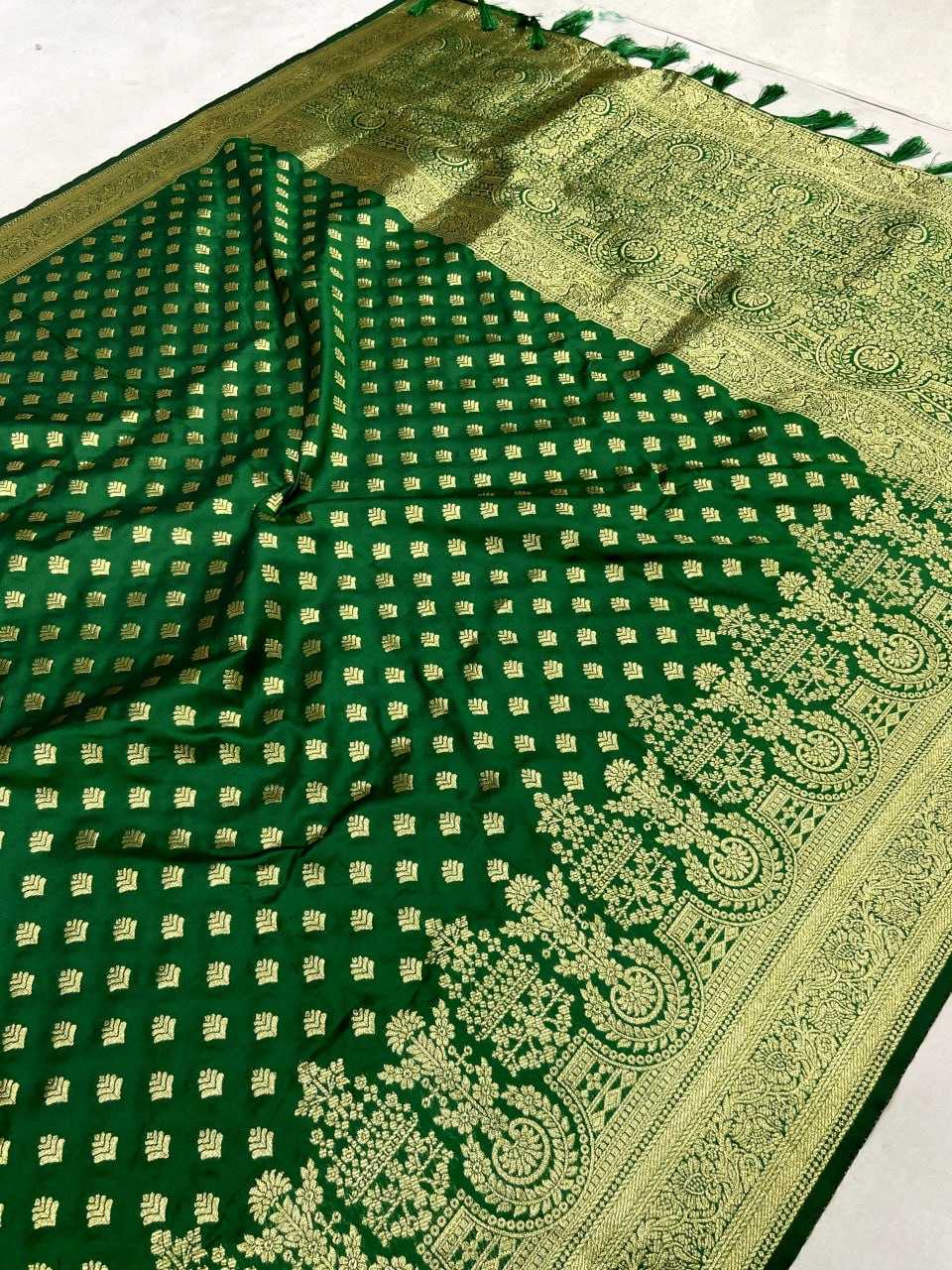 YNF BANARASI SILK KESH182 TULSI - 2 SILK SAREES WHOLESALE BANARASI SILK HANDLOM PURE ZIRI SILK SAREES MANUFACTURER