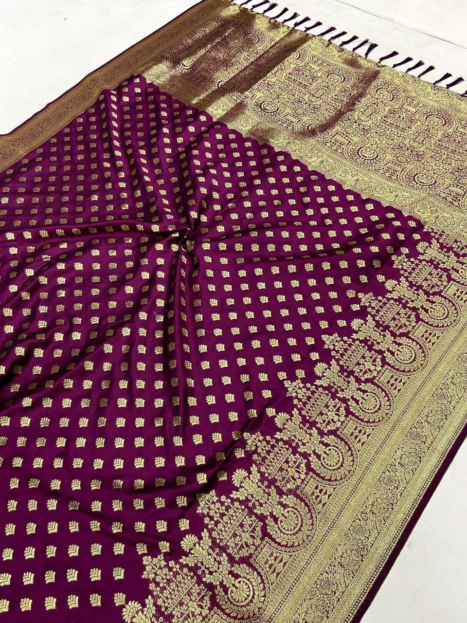 YNF BANARASI SILK KESH182 TULSI - 2 SILK SAREES WHOLESALE BANARASI SILK HANDLOM PURE ZIRI SILK SAREES MANUFACTURER