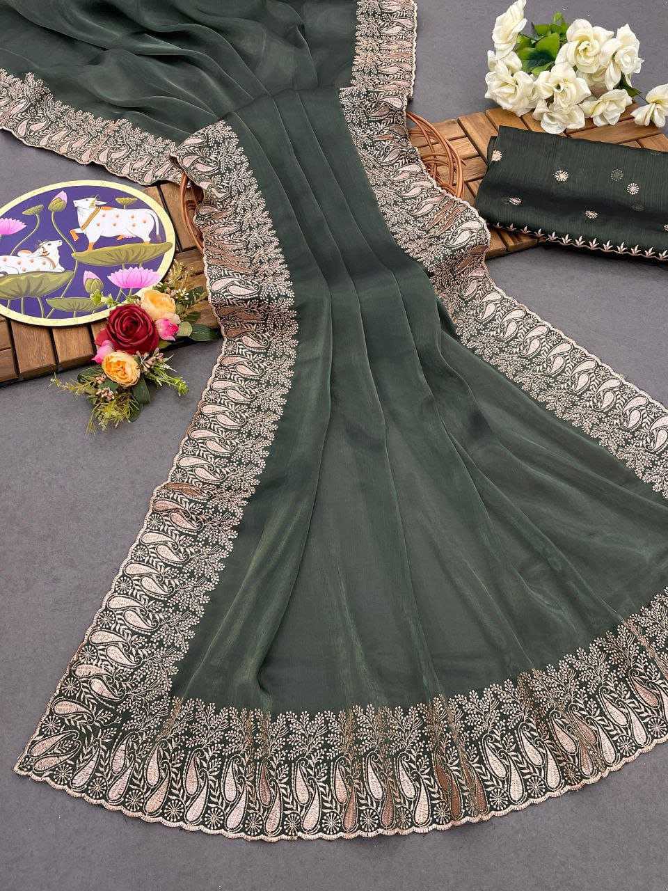 YNF BURBERRY SILK RIN202 558 SAREES WHOLESALE SILK PARTY WEAR ZARI EMBROIDERED SAREES MANUFACTURER