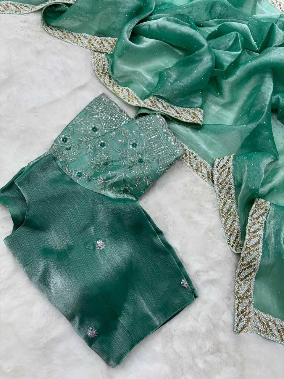 YNF BURBERY SILK KESH221 PTF02 SAREES WHOLESALE PARTY WEAR SILK SEQUINS WORK SAREES MANUFACTURER