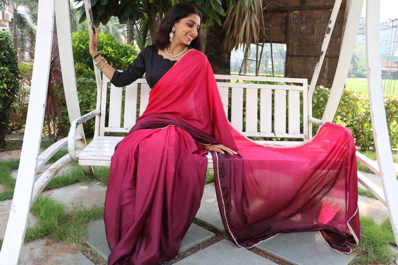 YNF CHINON RIN119 1601 SAREES WHOLESALE PARTY WEAR PLAIN LACE BORDER SAREES MANUFACTURER