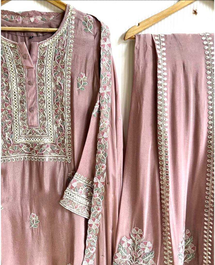 YNF CHINON SILK KESH227 1012 SUITS & DRESSES WHOLESALE LADIES SHARARA SALWAR PALAZZO LADIES SILK SUITS  MANUFACTURER