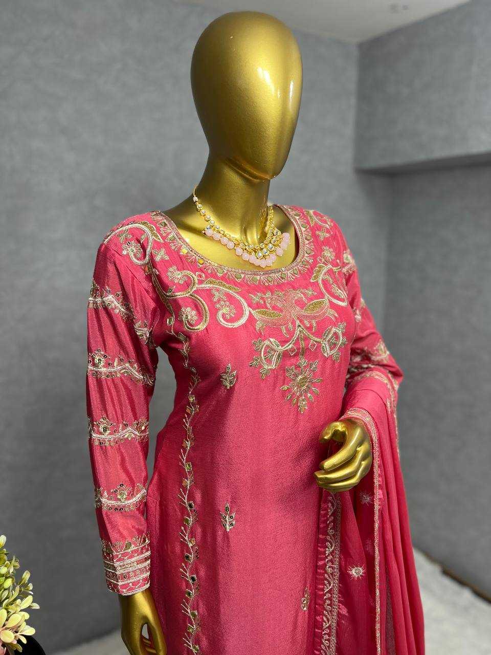 YNF CHINON SILK KESH227 1016 SUITS & DRESSES WHOLESALE SHARARA SALWAR EMBROIDERY LADIES SILK WEDDING SILK SUITS MANUFACTURER