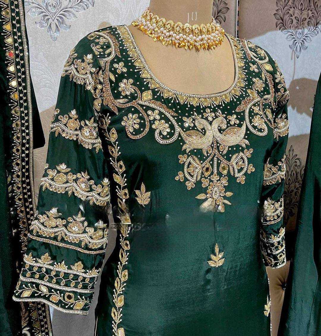 YNF CHINON SILK KESH227 1016 SUITS & DRESSES WHOLESALE SHARARA SALWAR EMBROIDERY LADIES SILK WEDDING SILK SUITS MANUFACTURER